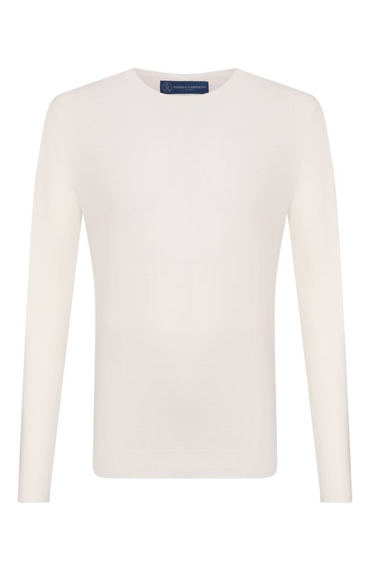 Хлопковый джемпер Andrea Campagna M5425-1000 Белый M5425-1000