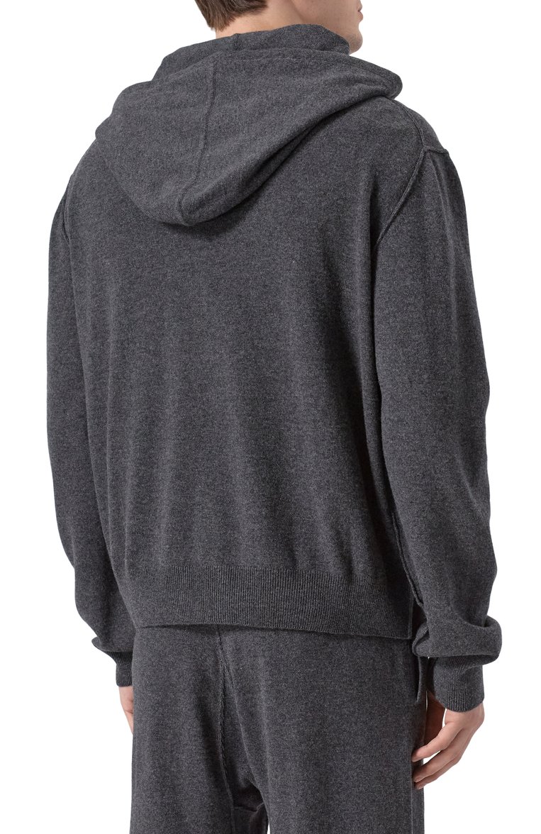 Мужской кардиган из шер�сти и кашемира MAISON MARGIELA темно-серого цвета, арт. S50GU0234/M13095 | Фото 4 (Драгоценные камни: Проставлено; Рукава: Длинные; Материал внешний: Кашемир, Шерсть; Материал сплава: Проставлено; Длина (для топов): Стандартные; Мужское Кросс-КТ: Кардиган-одежда; Стили: Минимализм)