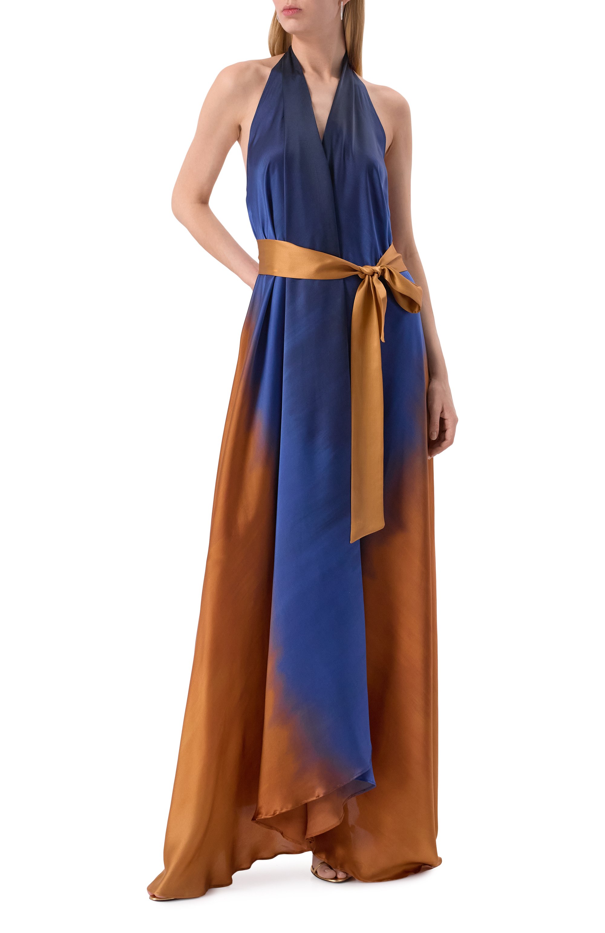 Атласное платье KITON, арт. D59362K0909E01, фото 2