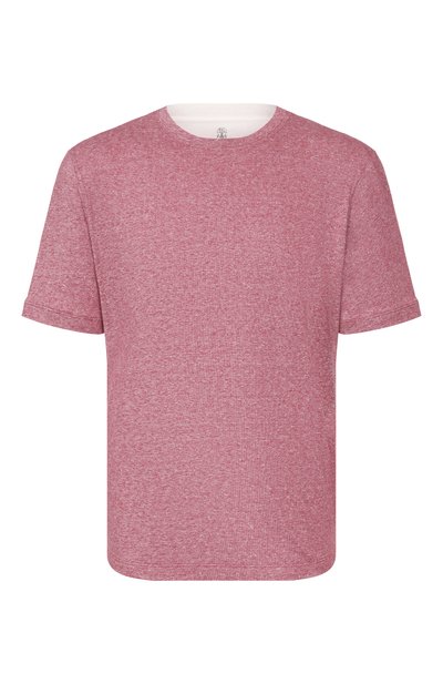 Футболка из хлопка и льна BRUNELLO CUCINELLI, арт. MW8357427, фото 1