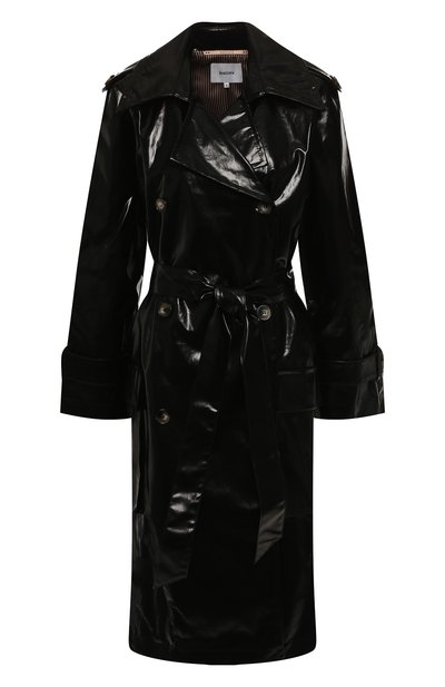Женский плащ с поясом NANUSHKA, арт. AMBAR_BLACK_VINYL