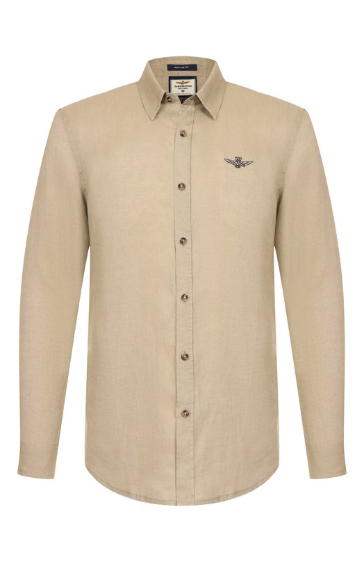 Льняная рубашка Aeronautica Militare CA1239CT3089 Бежевый CA1239CT3089