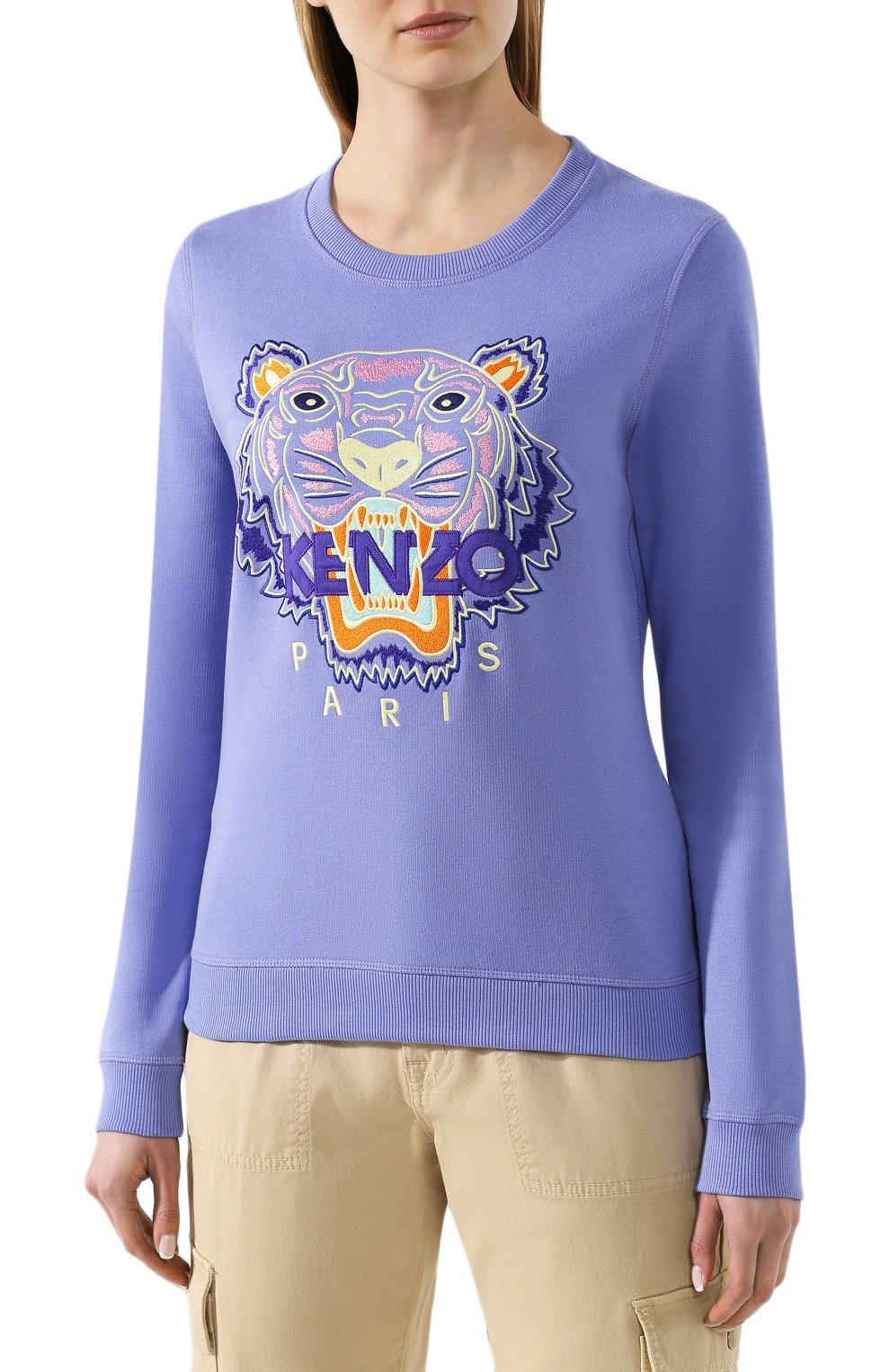 Хлопковый свитшот KENZO сиреневого цвета по цене 24250 руб., арт. FA52SW7054XA, фото 3 Хлопковый свитшот KENZO, арт. FA52SW7054XA, фото 3