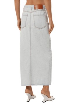 Женская джинсовая юбка MSGM голубого цвета, арт. 3641MDD234L/247268 | Фото 4 (Материал внешний: Хлопок, Деним; Кросс-КТ: Деним; Стили: Гранж; Женское Кросс-КТ: Юбка-карандаш; Длина Ж (юбки, платья, шорты): Макси)