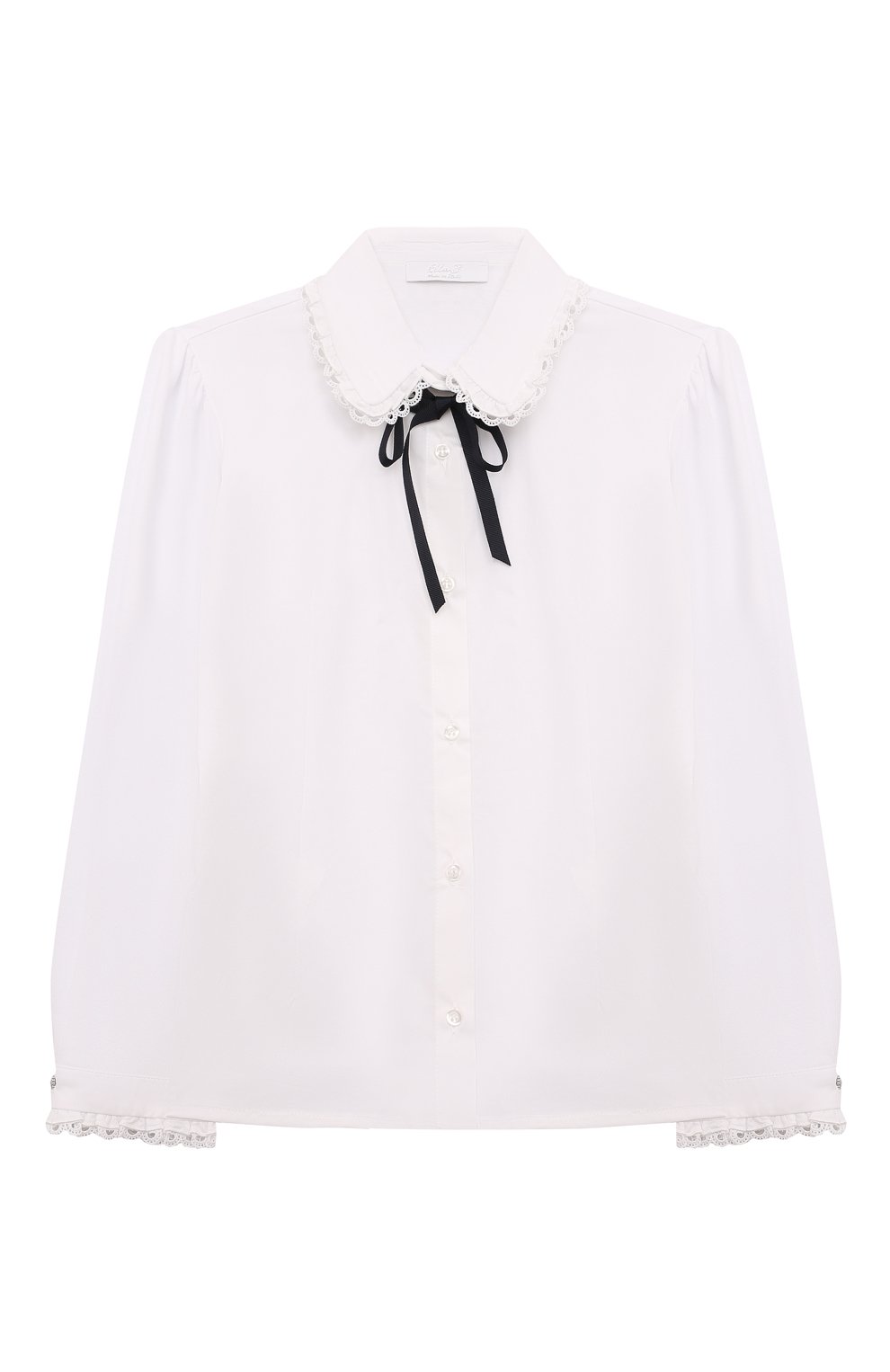 Хлопковая блузка ELLA.B белого цвета по цене 17050 руб., арт. EBR2490U, фото 1 Хлопковая блузка ELLA.B, арт. EBR2490U, фото 1