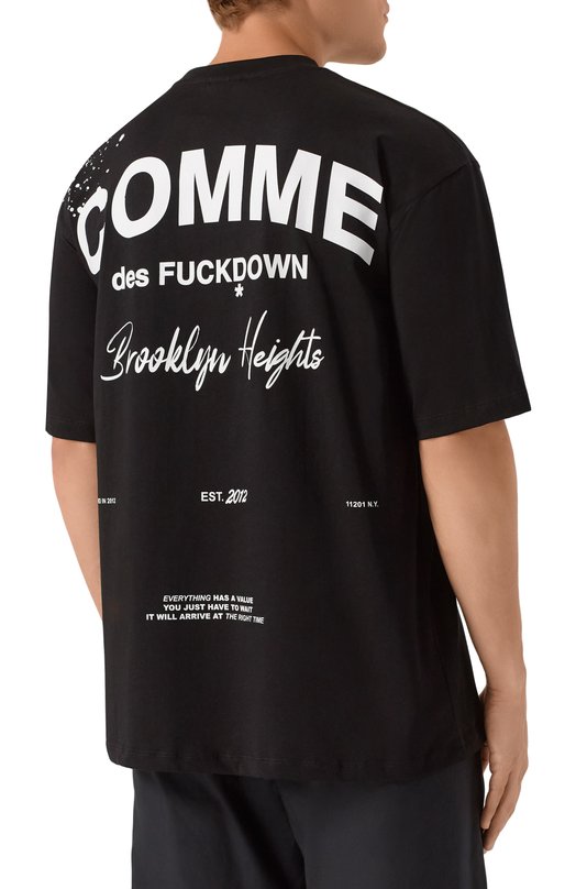 Хлопковая футболка Comme des Fuckdown CFABW01518 Чёрный  CFABW01518 Фото 4