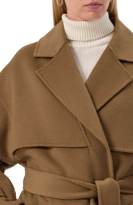 Пальто из шерсти и кашемира Jacob Lee WCTC2077AW25MC Коричневый  WCTC2077AW25MC Фото 5