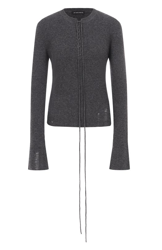 Пуловер из хлопка и кашемира Ann Demeulemeester B0013522/KN080 Серый B0013522/KN080