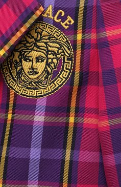 Детский жакет VERSACE фиолетового цвета, арт. 1003715/1A07578/4A-6A | Фото 3 (Материал внешний: Синтетический материал, Хлопок; Рукава: Длинные; Материал подклада: Купро; Девочки Кросс-КТ: Жакет-одежда)