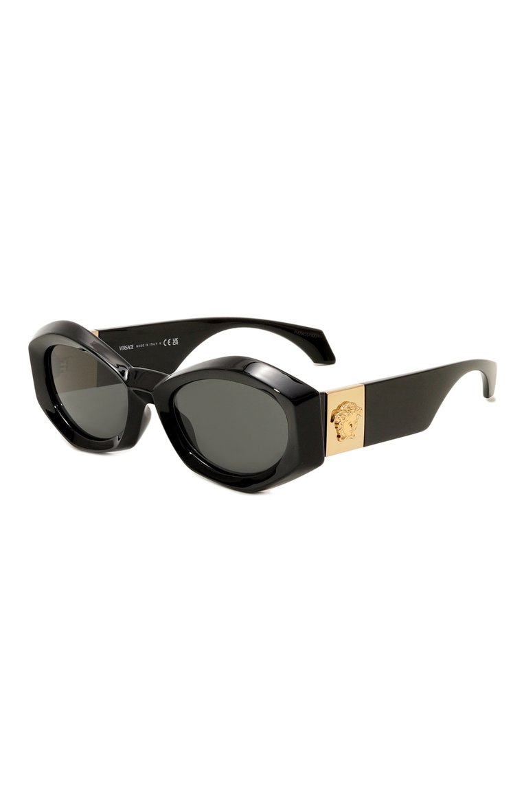 Женские солнцезащитные очки VERSACE черного цвета, арт. 4466U-GB1/87 | Фото 1 (Региональные ограничения белый список (Axapta Mercury): Не проставлено; Нос: Не проставлено; Тип очков: С/з; Материал: Пластик; Оптика Гендер: оптика-женское; Очки форма: Овальные)