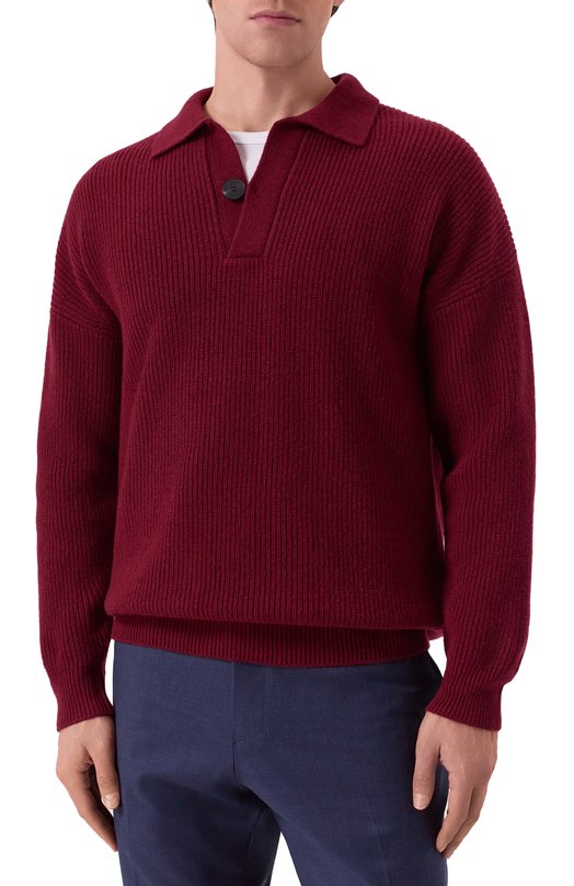 Шерстяной свитер Kiton UMM066108 Бордовый  UMM066108 Фото 3