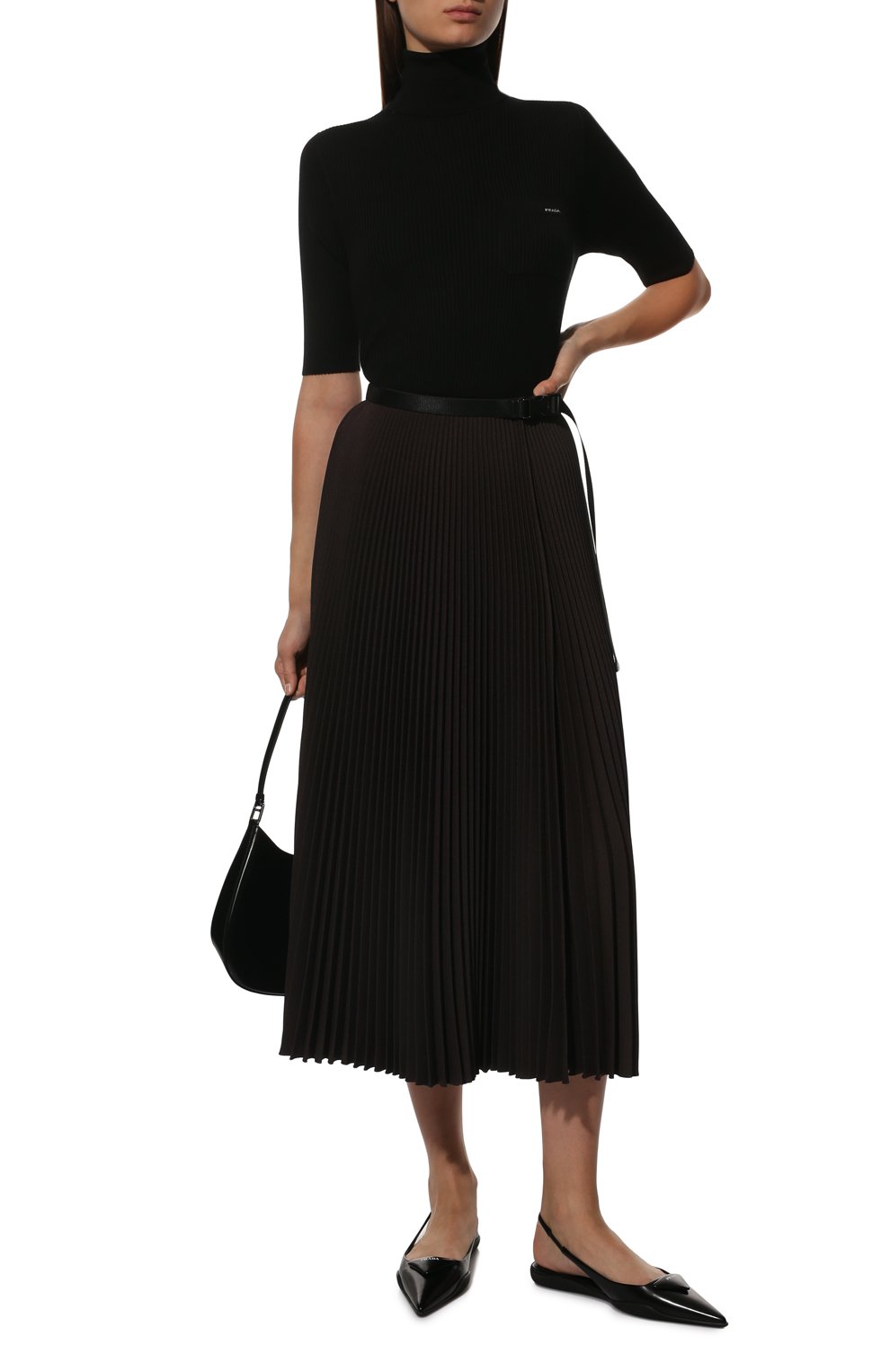Плиссированная юбка PRADA, арт. P175RH-1OES-F0201-202, фото 2