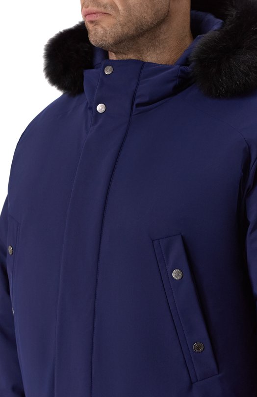 Парка с отделкой из меха лисицы Stefano Ricci M6J5400061/PA003R/60 Синий  M6J5400061/PA003R/60 Фото 5