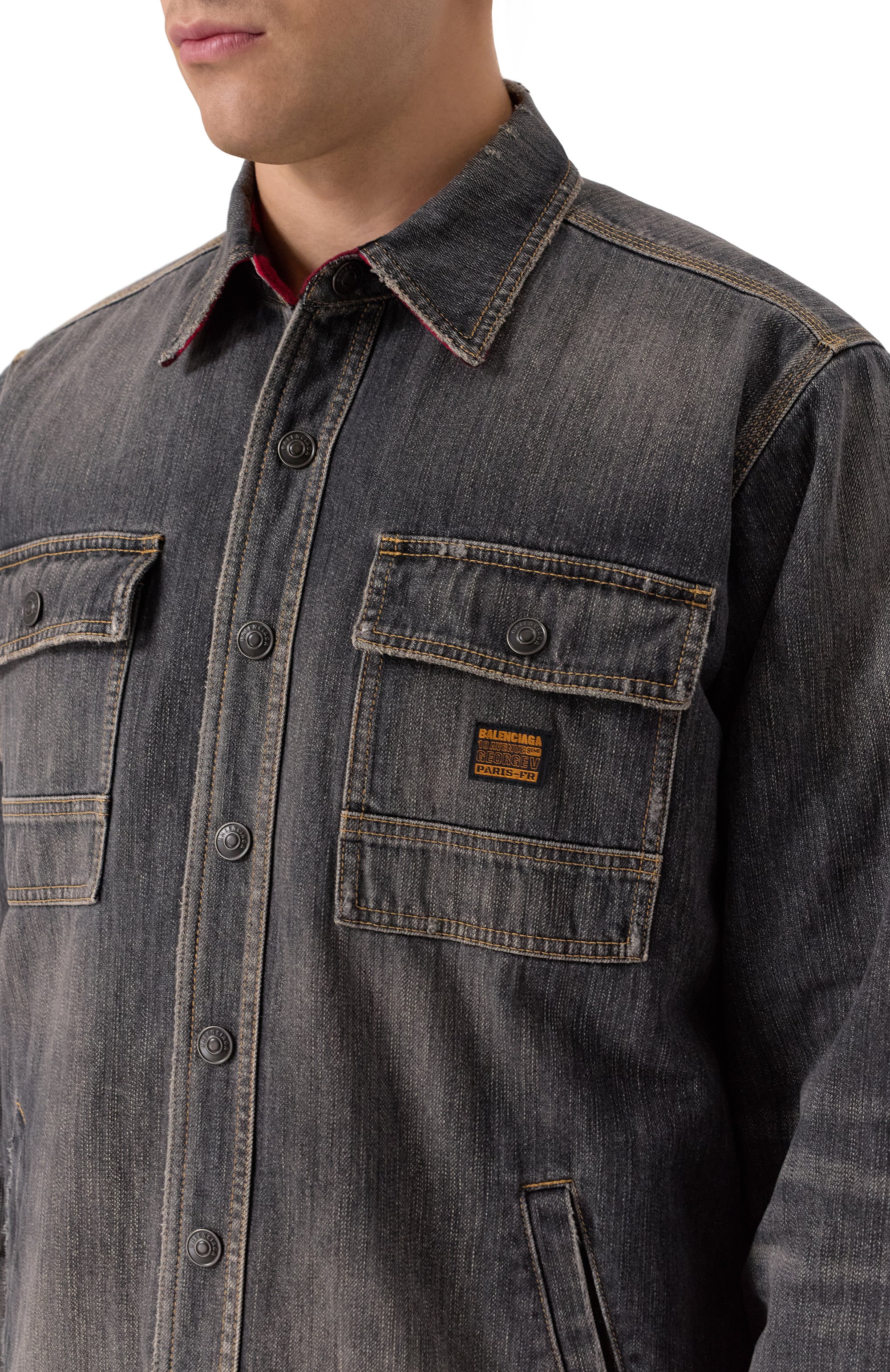 Джинсовая куртка BALENCIAGA темно-серого цвета по цене 283000 руб., арт. 831645/TSW67, фото 5 Джинсовая куртка BALENCIAGA, арт. 831645/TSW67, фото 5