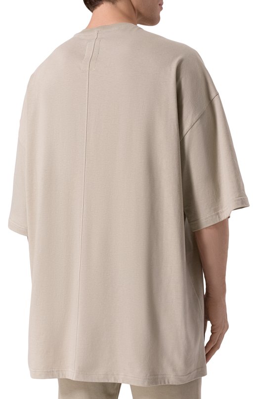 Хлопковая футболка Rick Owens x Champion Rick Owens CM01E1675/CHJG Бежевый  CM01E1675/CHJG Фото 4