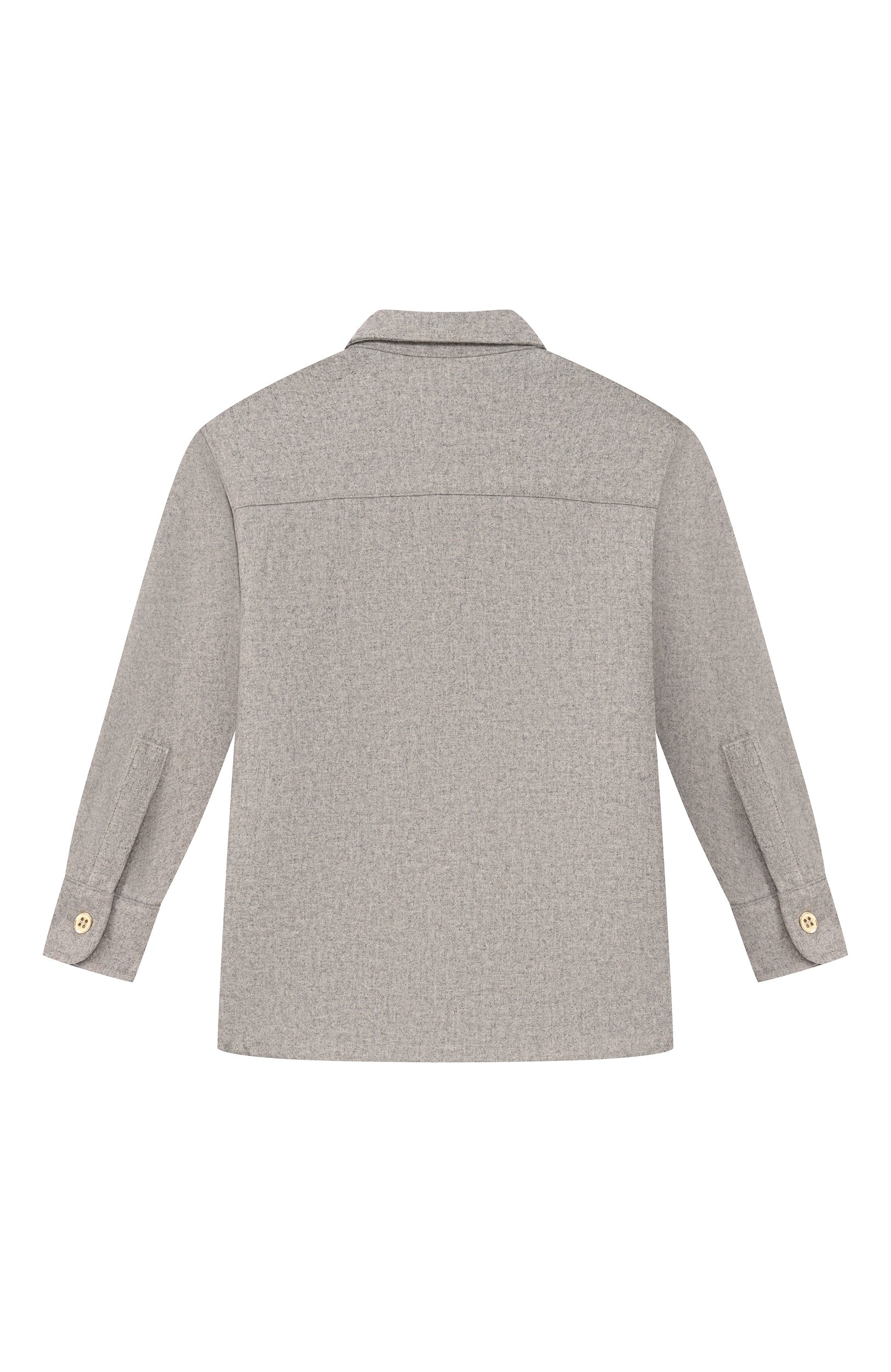 Шерстяная рубашка BALMAIN серого цвета по цене 41350 руб., арт. BZ5H10, фото 2 Шерстяная рубашка BALMAIN, арт. BZ5H10, фото 2