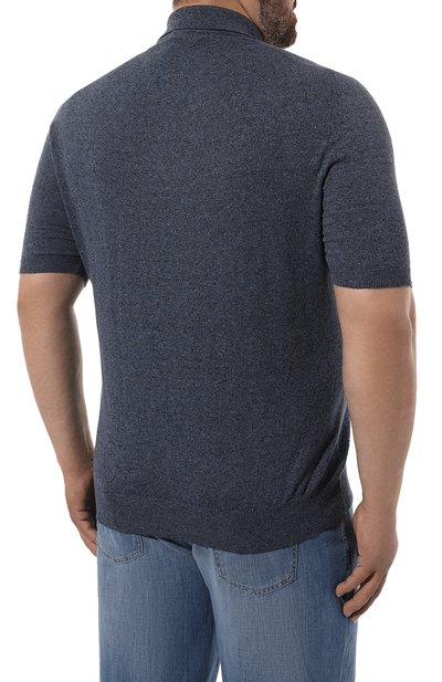 Поло из хлопка и льна CANALI, арт. C0454B/MK01450/60-68, фото 4