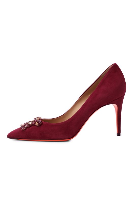Замшевые туфли Santoni WDIG71889HI2NMGD Бордовый  WDIG71889HI2NMGD Фото 4