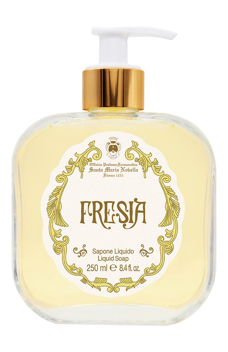 Жидкое мыло для рук fresia (250ml) SANTA MARIA NOVELLA бесцветного цвета, арт. SMN3236001 | Фото 1 (Нос: Не проставлено; Региональные ограничения белый список (Axapta Mercury): Не проставлено; Тип продукта: Мыло; Назначение: Для рук; Unisex: Unisex; Косметика кросс-кт: Уход У)