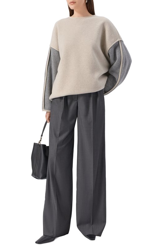 Пуловер из шерсти и кашемира Giorgio Armani GW002061/AF19676 Бежевый  GW002061/AF19676 Фото 2