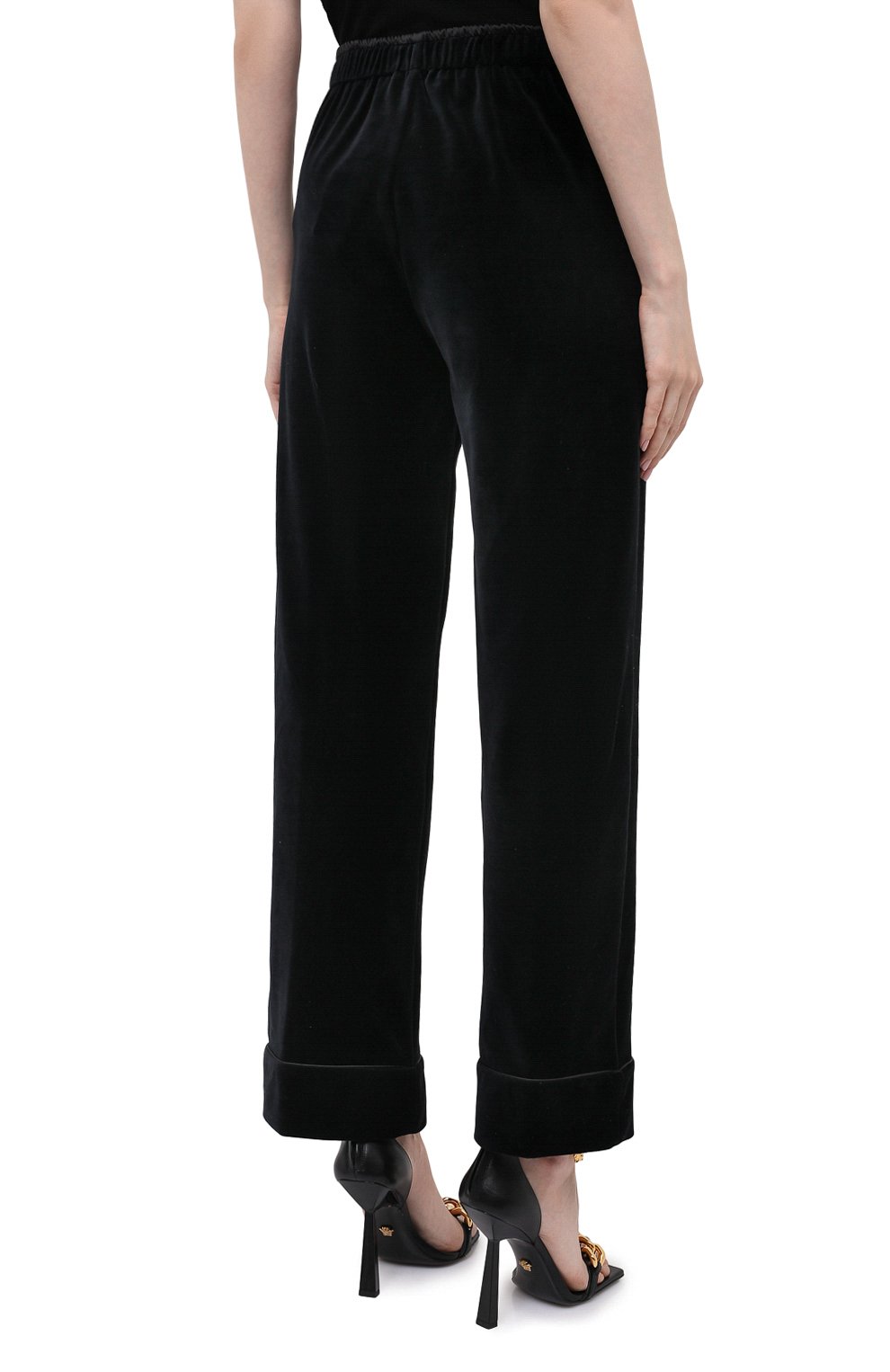 Хлопковые брюки ERMANNO SCERVINO черного цвета по цене 55750 руб., арт. D394P607IGS, фото 4 Хлопковые брюки ERMANNO SCERVINO, арт. D394P607IGS, фото 4