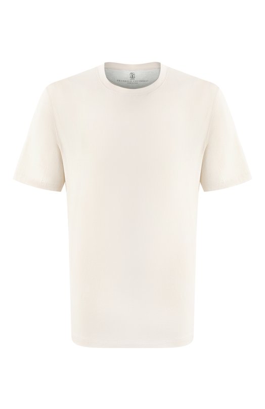 Хлопковая футболка Brunello Cucinelli M0B131308 Кремовый M0B131308