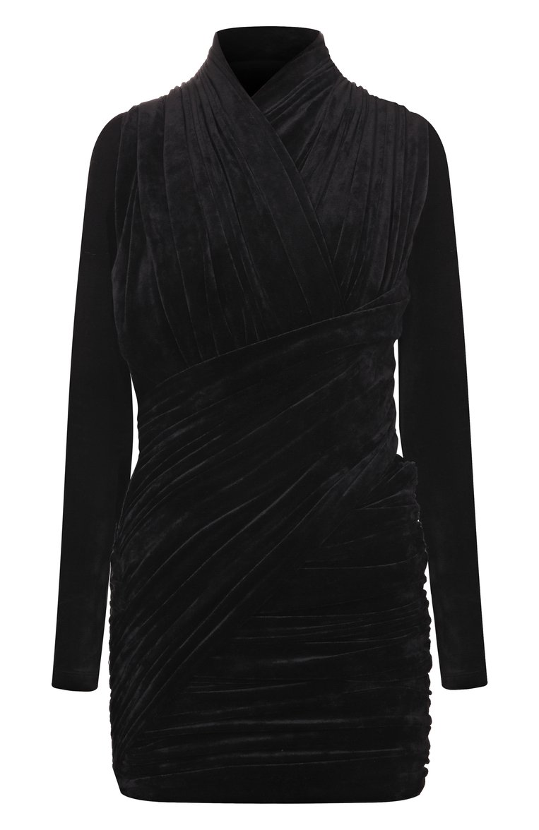 Бархатное платье BALENCIAGA, арт. 725098TKQ22 1000, фото 1
