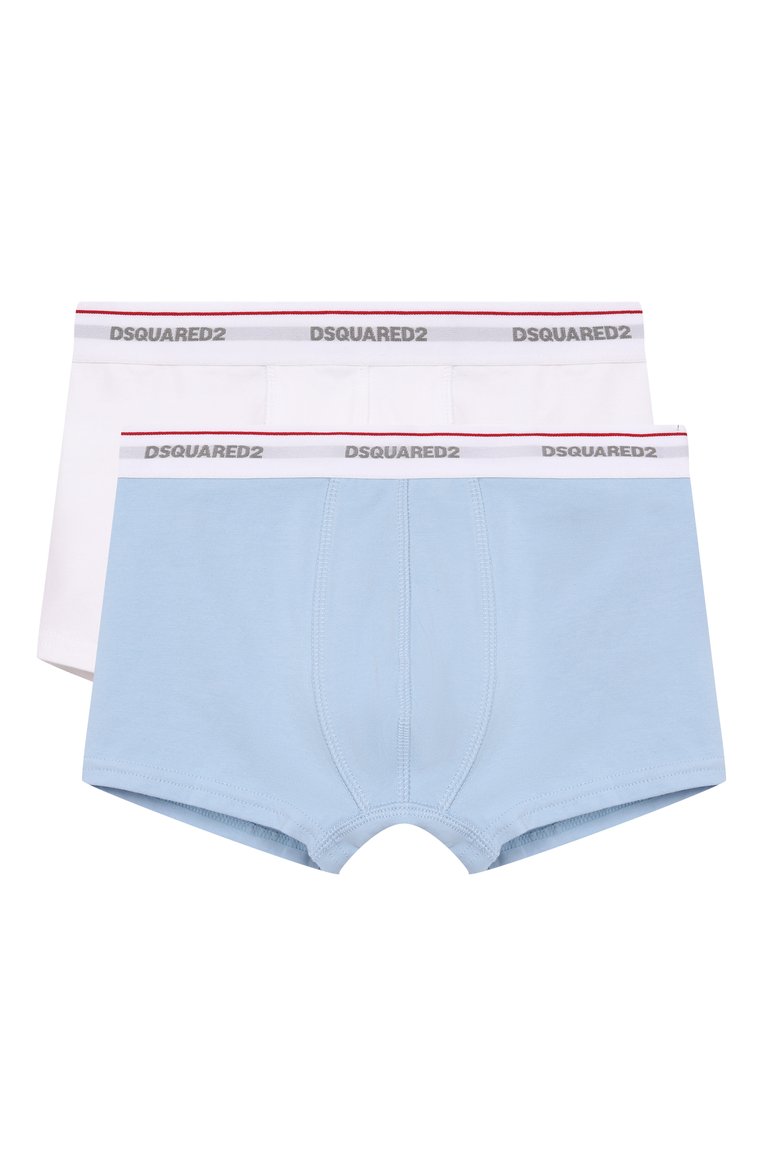 Детские комплект из двух боксеров DSQUARED2 разноцветного цвета, арт. DQ2479/D008J | Фото 1 (Рукава: Короткие; Материал внешний: Хлопок; Ростовка одежда: 4 года | 104 см, 6 лет | 116 см, 8 лет | 128 см, 10 - 11 лет | 140 - 146см, 13 - 15 лет | 158 см, 16 лет | 164 см)