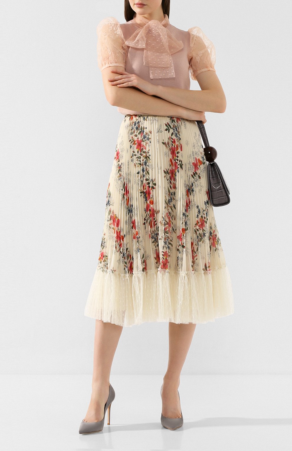 Плиссированная юбка REDVALENTINO белого цвета по цене 97550 руб., арт. TR3RAD30/4RU, фото 2 Плиссированная юбка REDVALENTINO, арт. TR3RAD30/4RU, фото 2