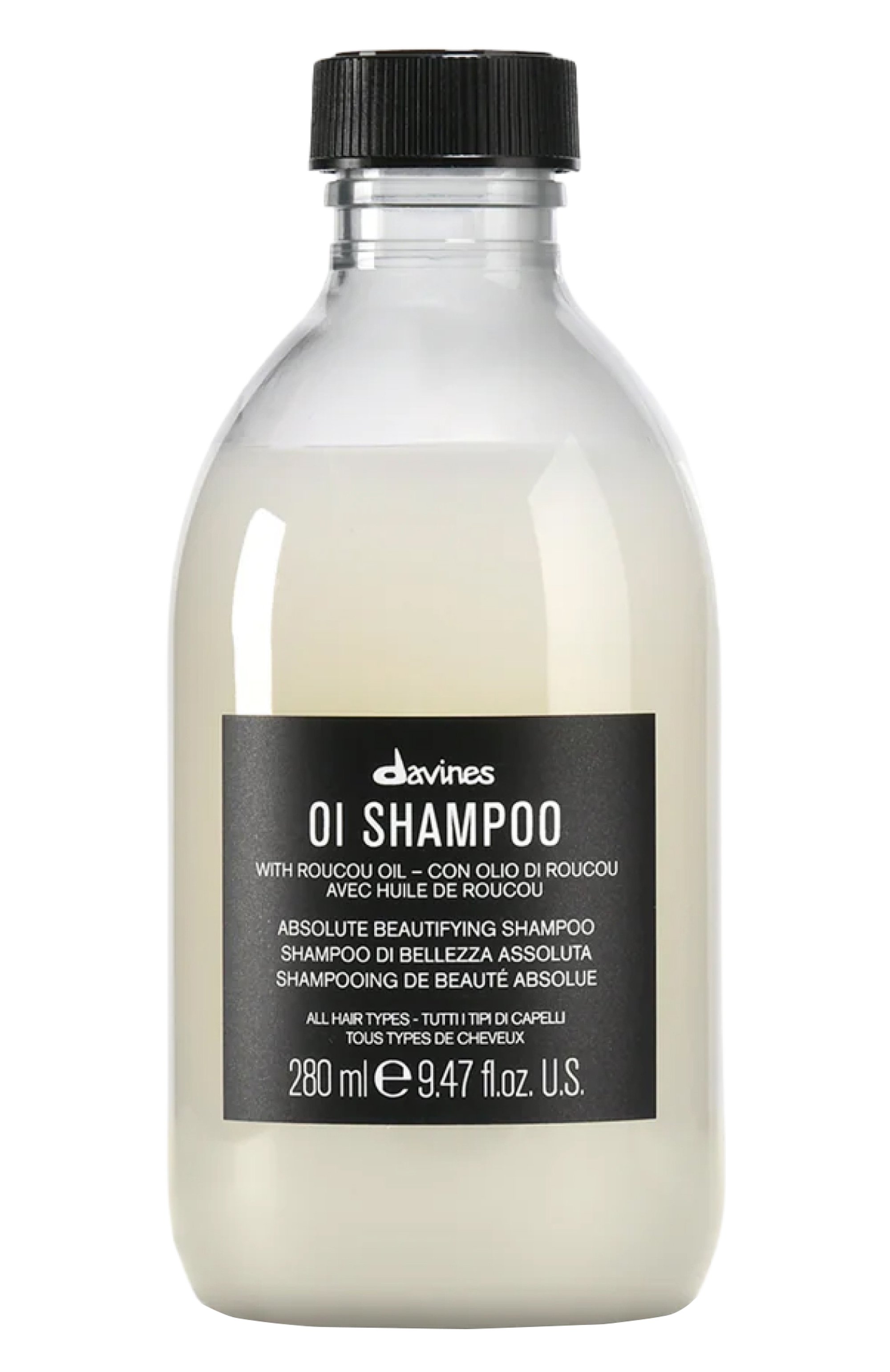Шампунь для абсолютной красоты волос oi (280ml) DAVINES бесцветного цвета по цене 5020 руб., арт. 76004, фото 1 Шампунь для абсолютной красоты волос oi (280ml) DAVINES, арт. 76004, фото 1