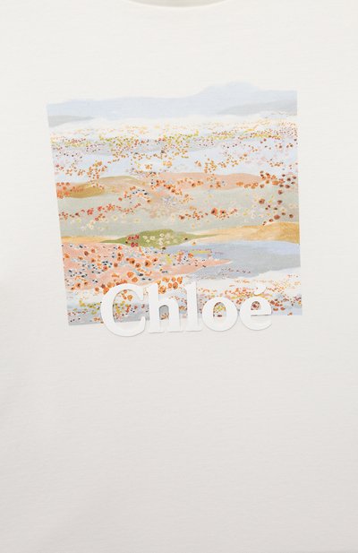 Хлопковая футболка CHLOÉ, арт. C15E27/2A-5A, фото 3
