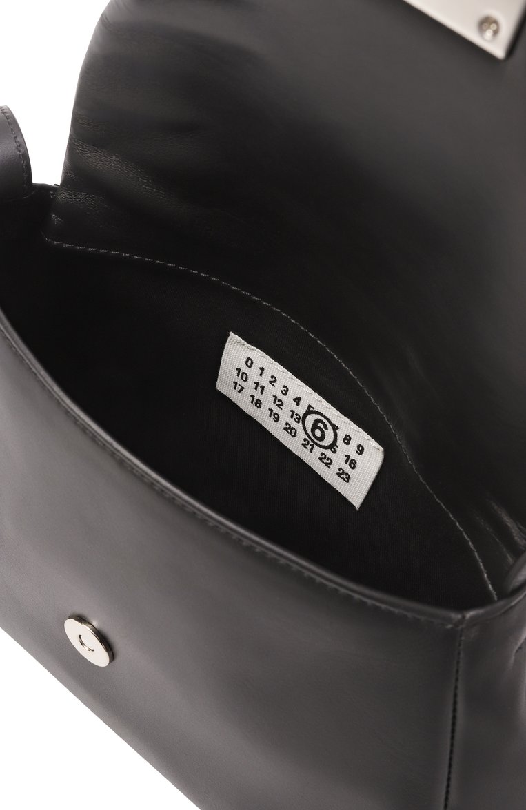 Женская сумка numeric medium MM6 черного цвета, арт. SB5ZH0020/P7258 | Фото 5 (Материал: Натуральная кожа; Ремень/цепочка: На ремешке; Размер: medium)