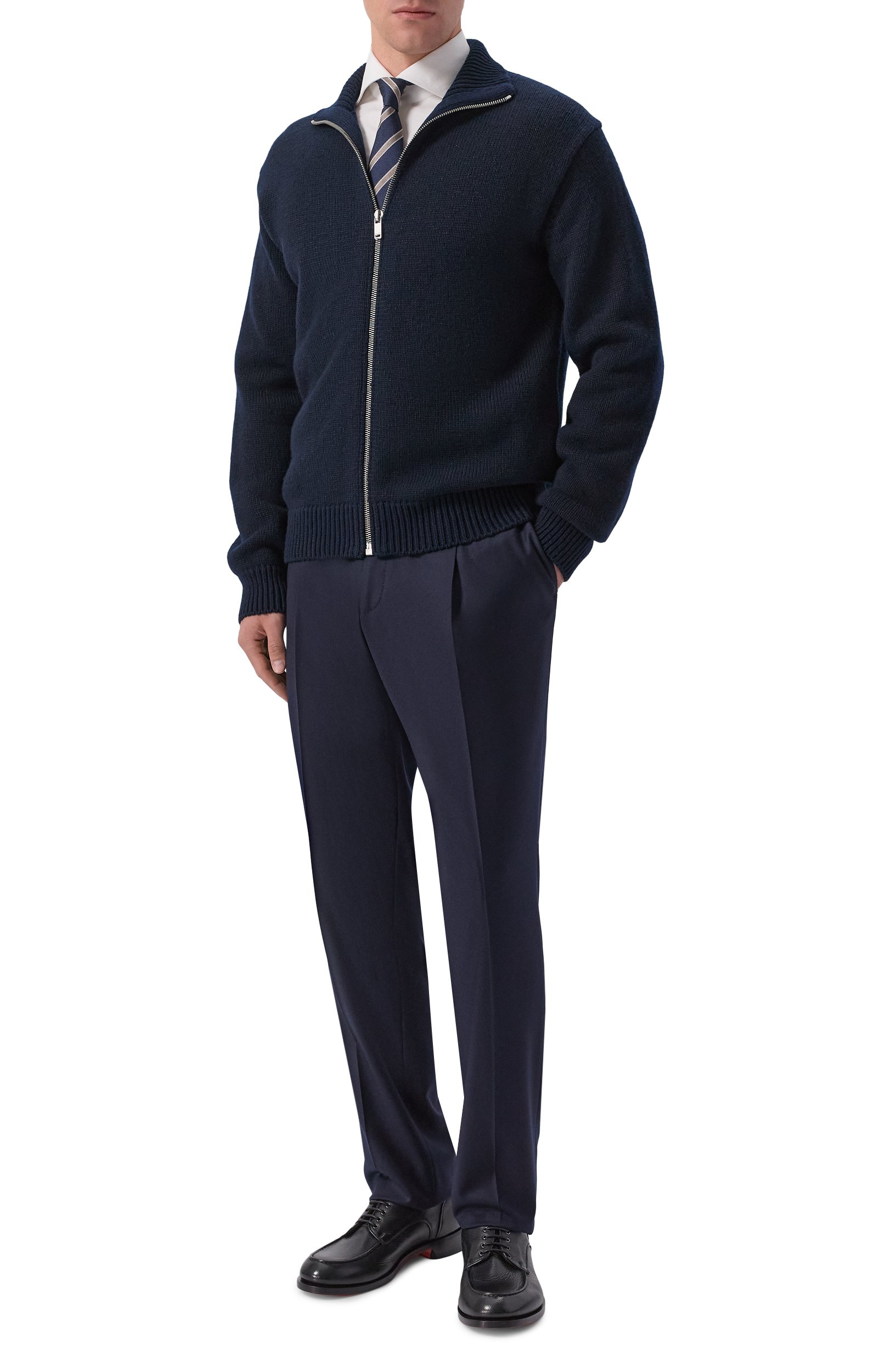 Шерстяные брюки CORNELIANI темно-синего цвета по цене 56450 руб., арт. 285B03/2A18581, фото 2 Шерстяные брюки CORNELIANI, арт. 285B03/2A18581, фото 2