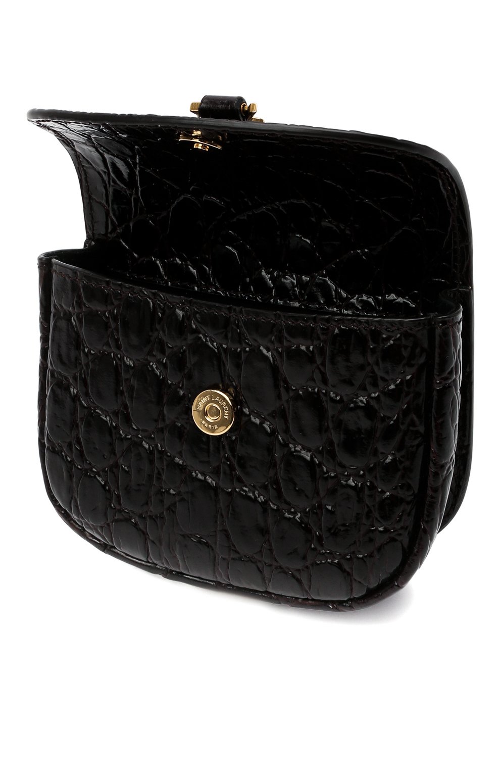 Поясная сумка SAINT LAURENT темно-коричневого цвета по цене 96650 руб., арт. 634922/1ZQ0W, фото 5 Поясная сумка SAINT LAURENT, арт. 634922/1ZQ0W, фото 5