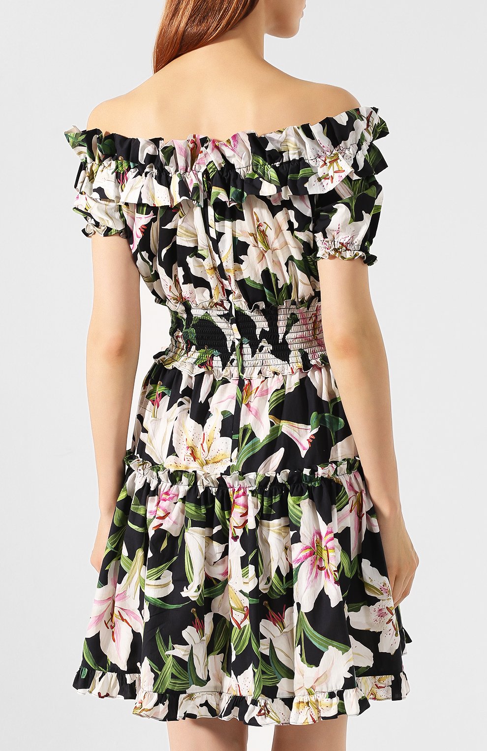 Хлопковое платье DOLCE & GABBANA черного цвета по цене 156500 руб., арт. F6A0UT/HS5E0, фото 4 Хлопковое платье DOLCE & GABBANA, арт. F6A0UT/HS5E0, фото 4