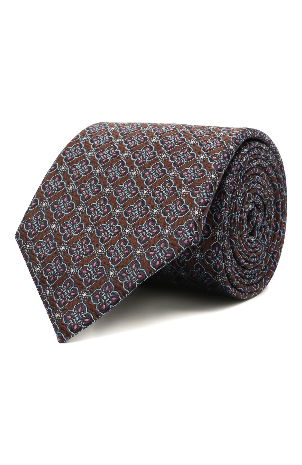 Шелковый галстук CANALI коричневого цвета по цене 14650 руб., арт. 18/HJ03295, фото 1 Шелковый галстук CANALI, арт. 18/HJ03295, фото 1