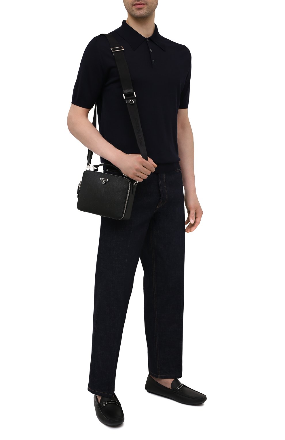 Кожаная сумка brique PRADA черного цвета по цене 215000 руб., арт. 2VH069-9Z2-F0002-YMI, фото 2 Кожаная сумка brique PRADA, арт. 2VH069-9Z2-F0002-YMI, фото 2