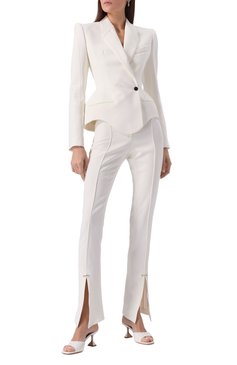 Женский жакет из вискозы и шерсти MUGLER белого цвета, арт. 25P1VE0390196 | Фото 2 (Рукава: Длинные; Длина (для топов): Стандартные; Материал внешний: Вискоза; Кросс-КТ: костюм; 1-2-бортные: Однобортные; Женское Кросс-КТ: Жакет-одежда; Стили: Кэжуэл)