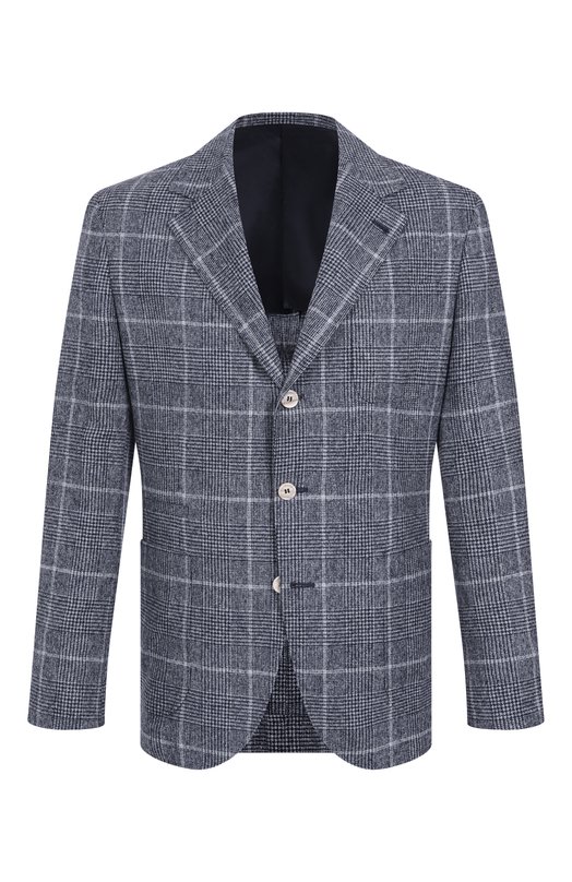 Шерстяной пиджак Brunello Cucinelli MV4037BND Синий MV4037BND