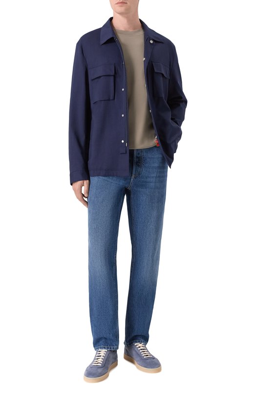 Хлопковая футболка Brunello Cucinelli M0B138440 Хаки  M0B138440 Фото 2