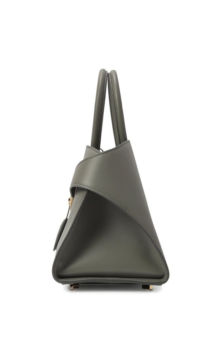 Женская сумка hug medium FERRAGAMO серого цвета, арт. 215608/775279 | Фото 4 (Материал: Натуральная кожа; Ремень/це�почка: На ремешке; Размер: medium)
