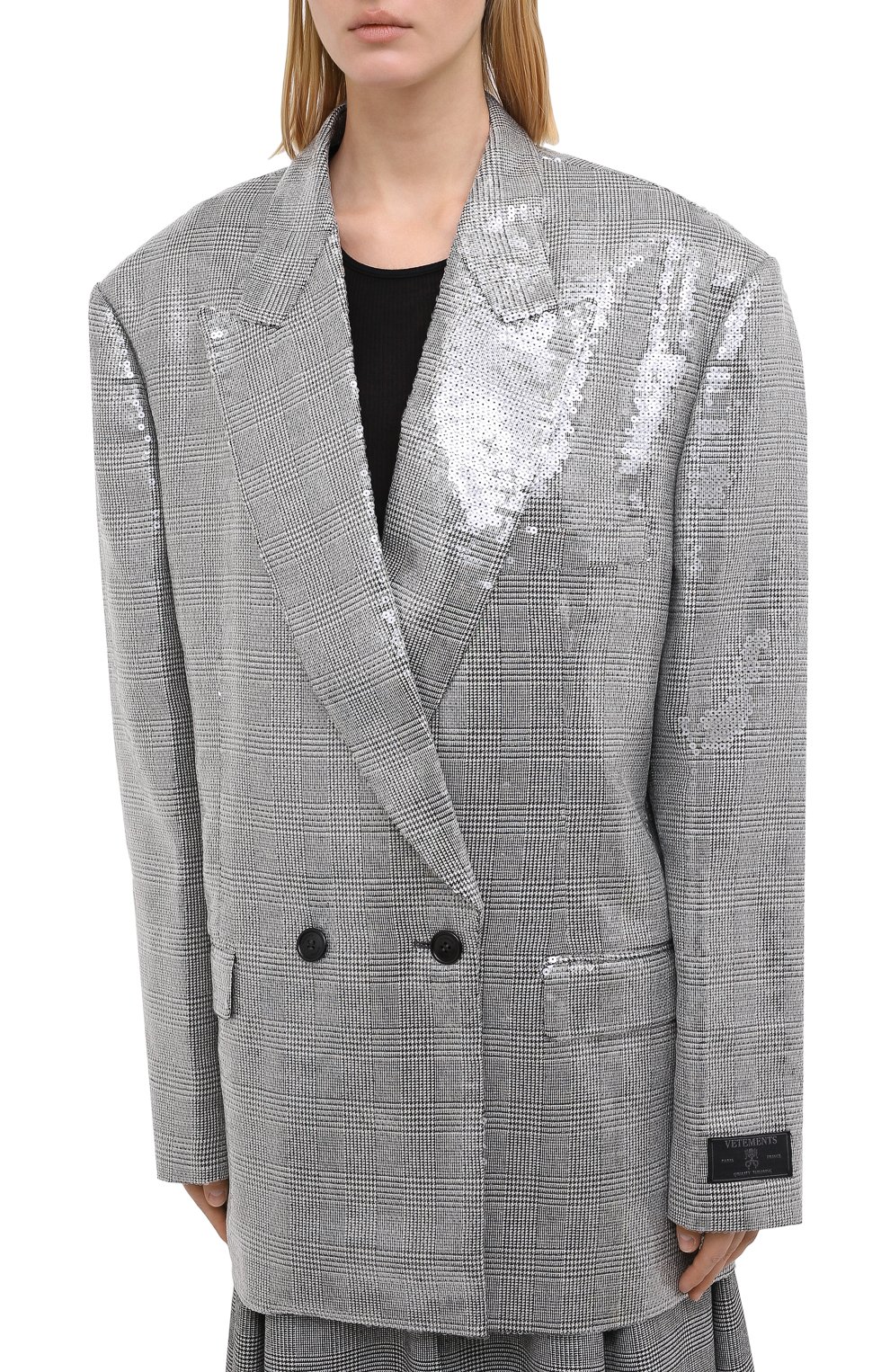 Жакет с пайетками VETEMENTS, арт. WAH21JA022 1502/TRANSPARENT, фото 4