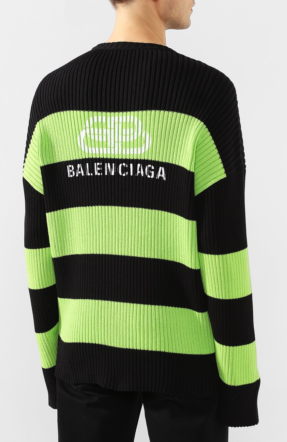 Хлопковый свитер BALENCIAGA зеленого цвета по цене 81950 руб., арт. 608760/T3162, фото 4 Хлопковый свитер BALENCIAGA, арт. 608760/T3162, фото 4