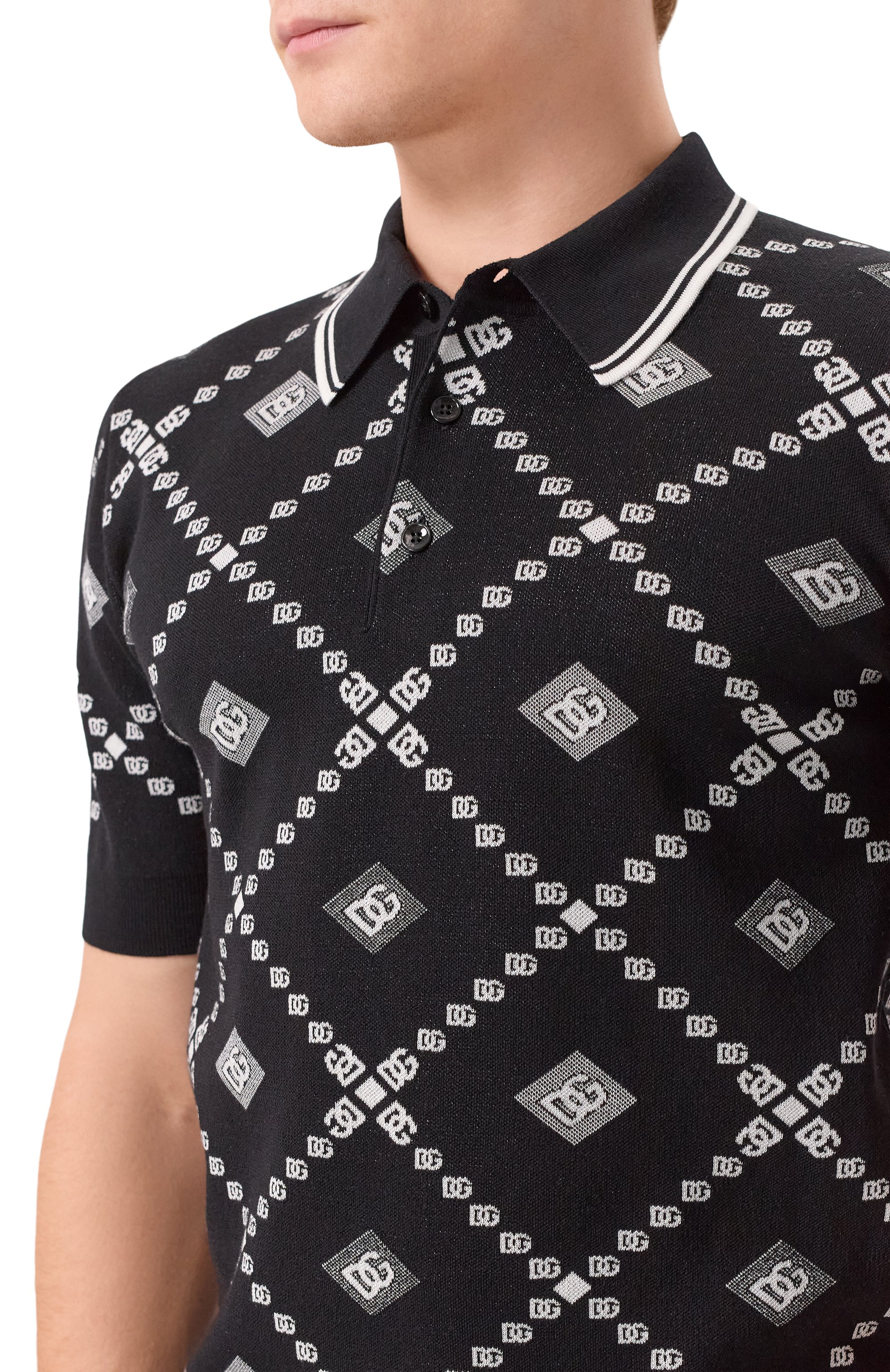 Поло из шерсти и шелка DOLCE & GABBANA, арт. GXZ02T/JGMA7, фото 5