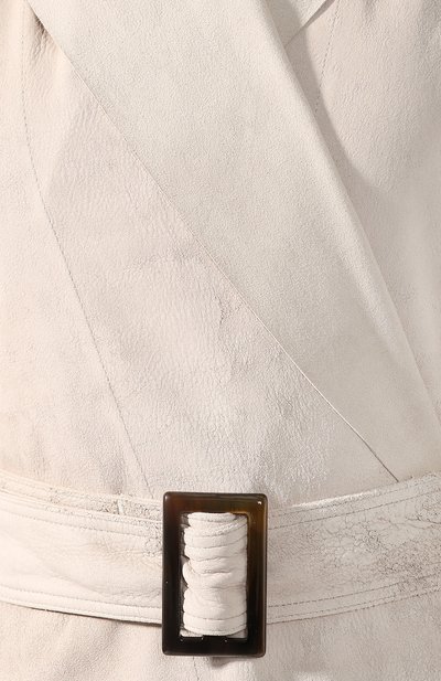 Кожаное пальто RICK OWENS светло-серого цвета по цене 199500 руб., арт. RP20S1929/LBR, фото 5 Кожаное пальто RICK OWENS, арт. RP20S1929/LBR, фото 5
