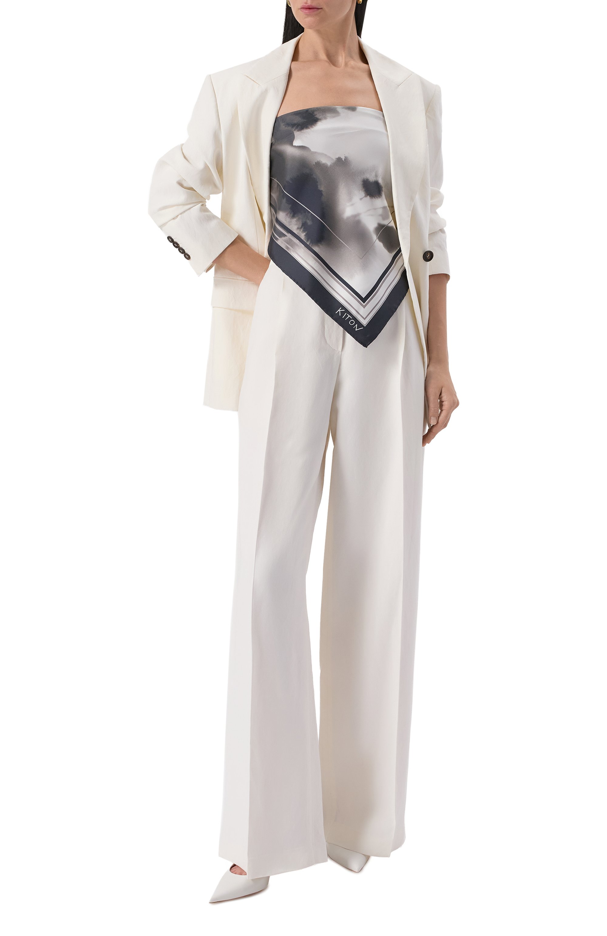 Шелковый платок KITON, арт. D53754K0530H03, фото 2