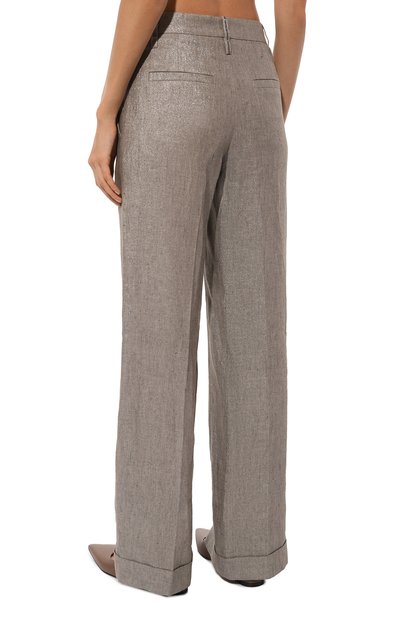 Льняные брюки BRUNELLO CUCINELLI, арт. MH567P8492, фото 4