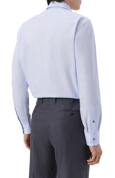 Хлопковая сорочка ZILLI голубого цвета по цене 116000 руб., арт. F0RF01M010059655U_001, фото 4 Хлопковая сорочка ZILLI, арт. F0RF01M010059655U_001, фото 4