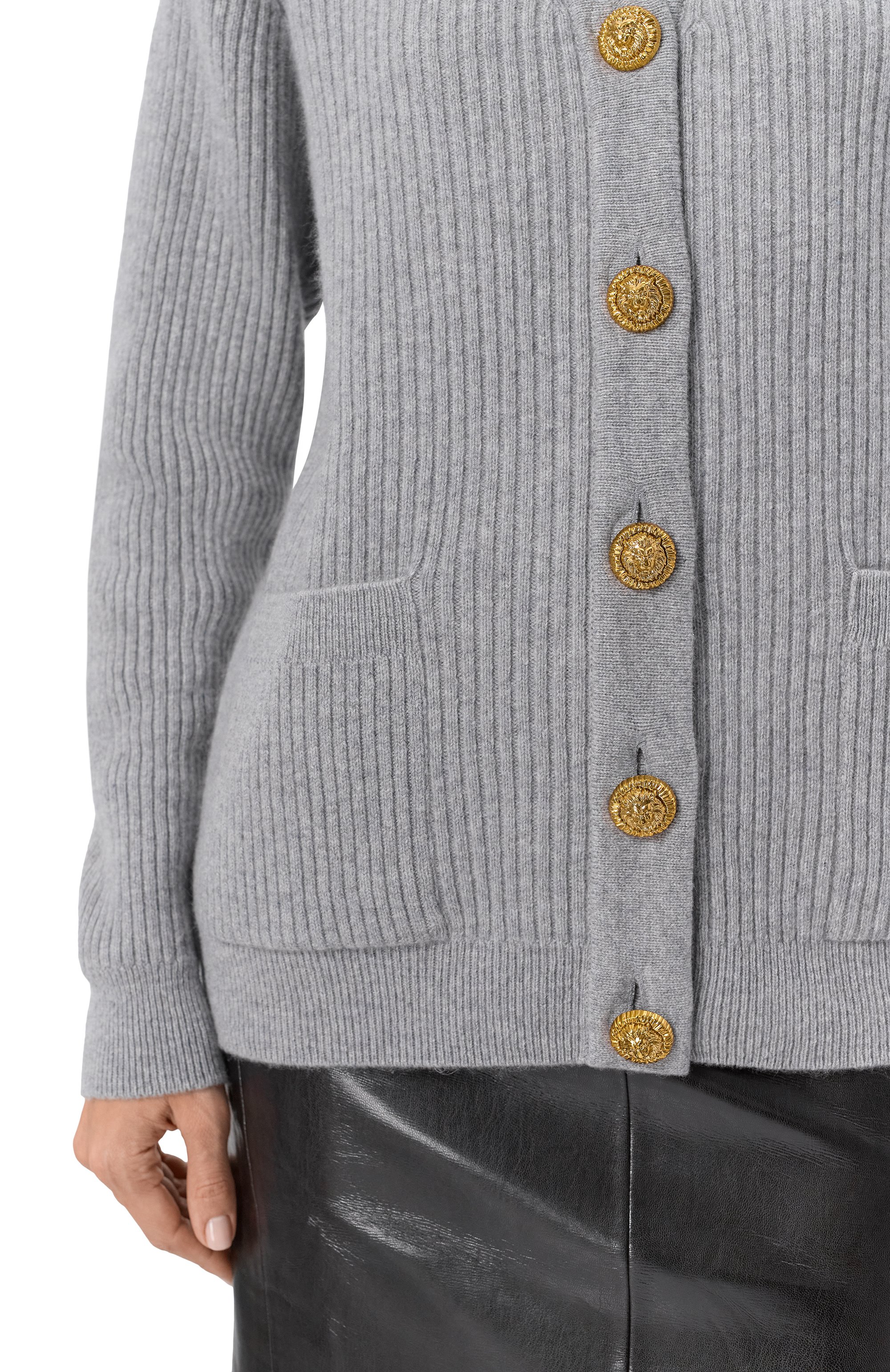 Кардиган из кашемира и шерсти BALMAIN, арт. FF0K0003/KJ17, фото 5