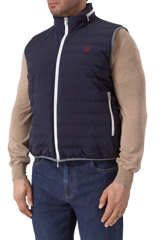 Пуховый жилет Brunello Cucinelli MM49A7460G Синий  MM49A7460G Фото 3